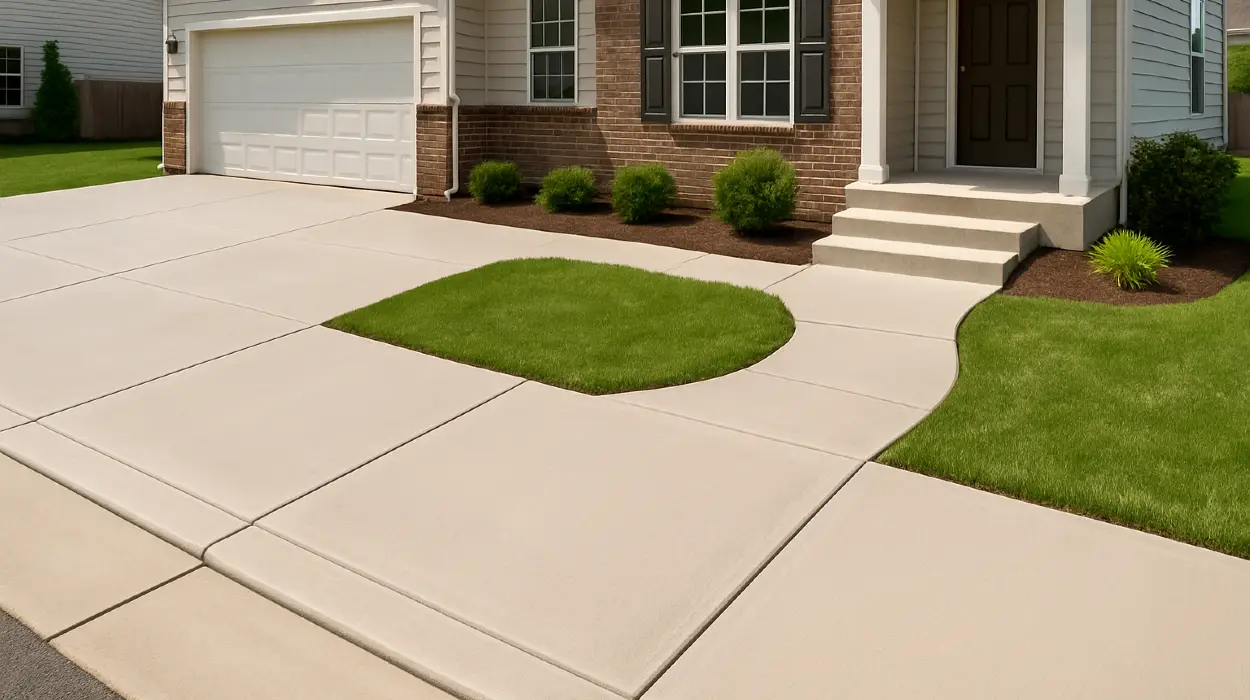 a concrete porch and sidewalk from San Antonio Concrete Master in San Antonio, TX - concrete driveway san antonio