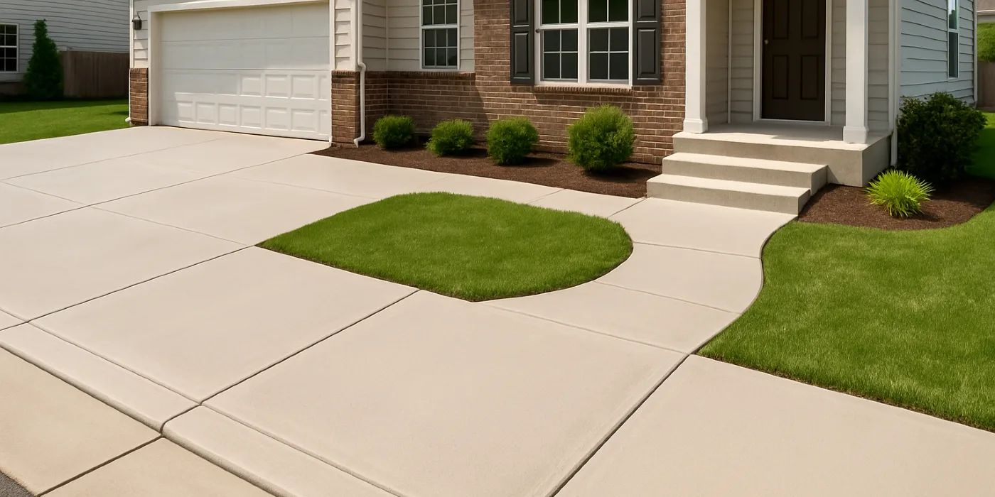 a concrete porch and sidewalk from San Antonio Concrete Master in San Antonio, TX - concrete driveway san antonio