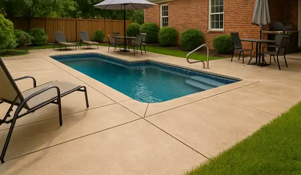 a swimming pool concrete deck from San Antonio Concrete Master in San Antonio, TX - residential concrete contractors san antonio