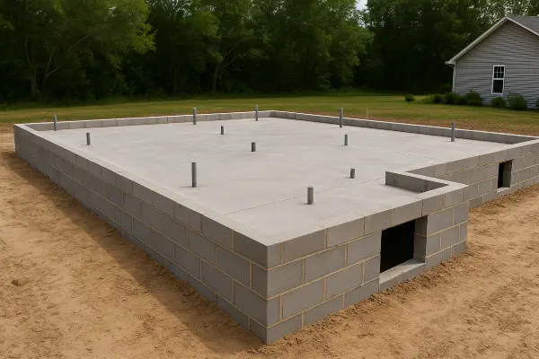 a finished concrete foundation for a new house from San Antonio Concrete Master in San Antonio, TX - residential concrete contractors san antonio